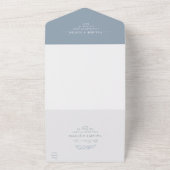 Minimale vertakking van de blauwe bruiloft all in one uitnodiging (Buitenkant)