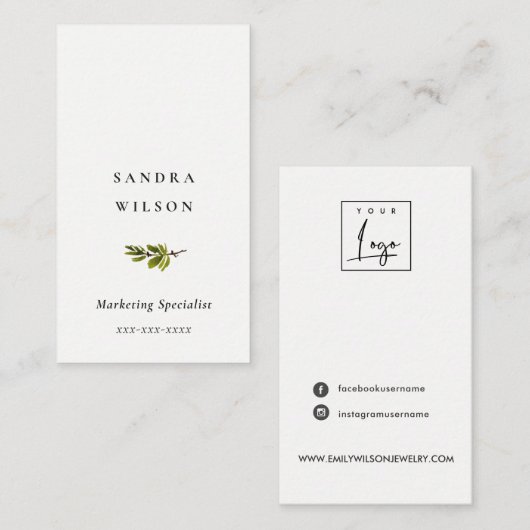 Minimale vertakking van de vertakking van de Pijnv Visitekaartje (Voorkant / Achterkant)