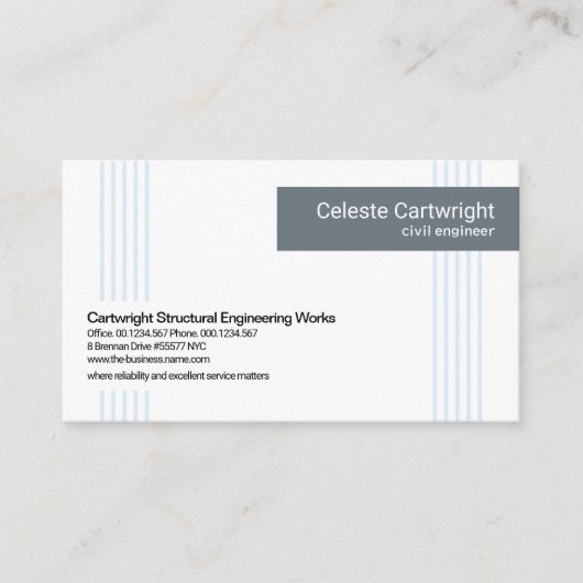 Minimale verticale lijnpatroontechniek visitekaartje (Voorkant)