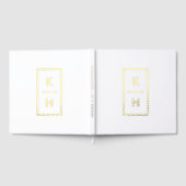 Minimale Verticale Monogramnaam en trouwdatum Gastenboek (Volledig)