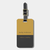 Minimale Verticale Professionele Mosterd Koolzwart Bagagelabel (Voorkant verticaal)
