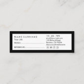 Minimale verwijzing naar sociale media Luxe zwart- Mini Visitekaartje (Achterkant)