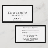 Minimale verwijzing naar sociale media Luxe zwart- Visitekaartje (Voorkant / Achterkant)