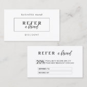 Minimale verwijzingskaart voor korting | Verwijs e Aanbevelingskaartje (Voorkant / Achterkant)