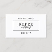 Minimale verwijzingskaart voor korting | Verwijs e Aanbevelingskaartje (Voorkant)