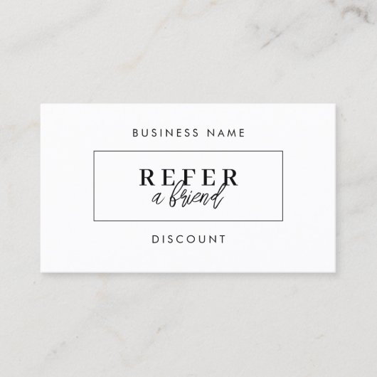 Minimale verwijzingskaart voor korting | Verwijs e Aanbevelingskaartje (Voorkant)