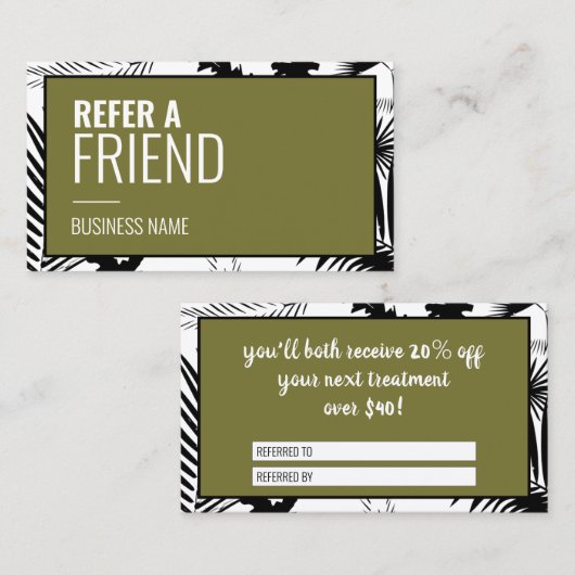 Minimale verwijzingskaart voor korting | Verwijs e Aanbevelingskaartje (Voorkant / Achterkant)