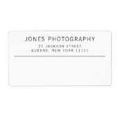 Minimale verzending voor zwart-wit bedrijf etiket (Voorkant)