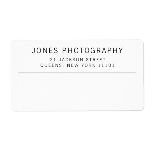 Minimale verzending voor zwart-wit bedrijf etiket (Voorkant)