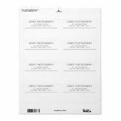 Minimale verzending voor zwart-wit bedrijf etiket (Full Sheet)