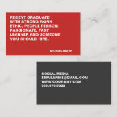 Minimale Vet Grote Citaat Visitekaartje (Voorkant / Achterkant)