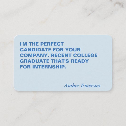 Minimale Vet Grote Citaat Visitekaartje (Voorkant)