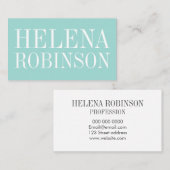 Minimale vetblauwe / turkooistitrendy visitekaartje (Voorkant / Achterkant)