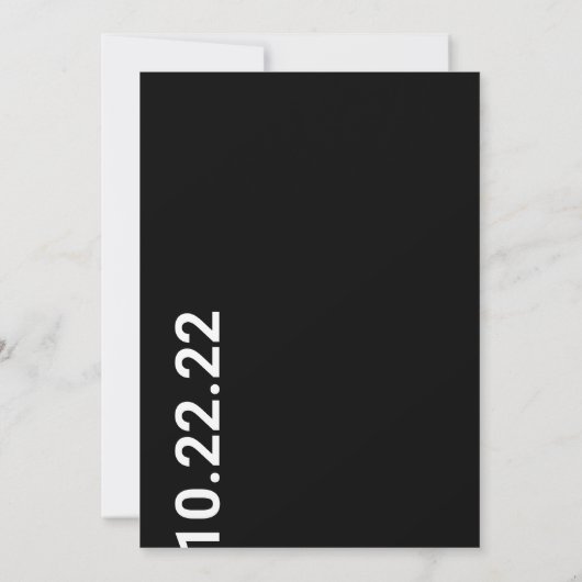 Minimale vetgedrukte letters zwarte en witte uitno kaart (Achterkant)