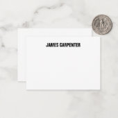 Minimale Vetgedrukte Tekst Zwart Wit Modern Profes Notitiekaartje (Voorkant / Achterkant in situ)