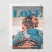 Minimale Vette Denim LOVE foto Save The Date (Voorkant)