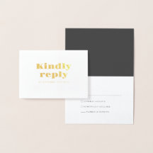 Minimale Vette Gouden Typografie Bruiloft RSVP