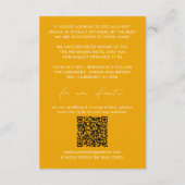 Minimale Vibrant Oranje Details Kaart & RSVP QR Co (Achterkant)
