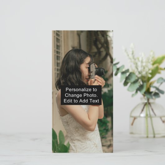 Minimale viering evenement bedank foto tekst kaart (Staand voorkant)