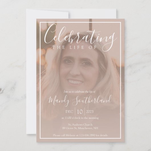 Minimale viering van de Elegant Script Photo van L Kaart (Voorkant)