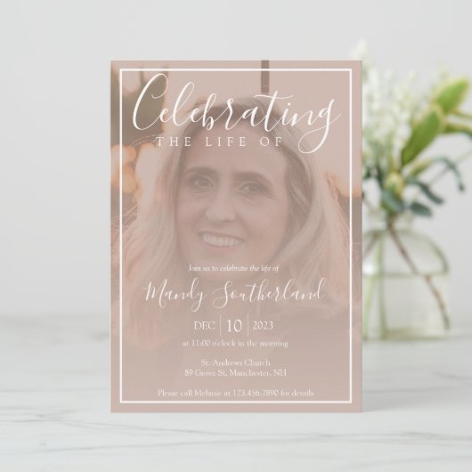 Minimale viering van de Elegant Script Photo van L Kaart (Staand voorkant)