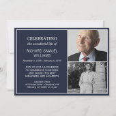 Minimale viering van het leven 2 foto's Memorial Kaart (Voorkant)