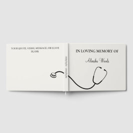 Minimale viering van het leven verpleegster aanmel gastenboek