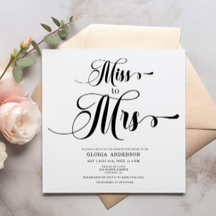Minimale vierkant Bridal Shower-uitnodiging Kaart