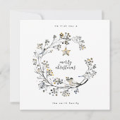 Minimale vierkant platte Kaart met kerstaire Kaart (Voorkant)