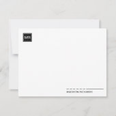 Minimale vierkant zwart monogram zwart beeld Typog Notitiekaartje (Voorkant)