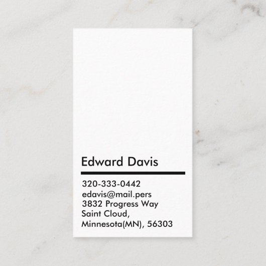 Minimale vierkante ballon visitekaartje (Achterkant)