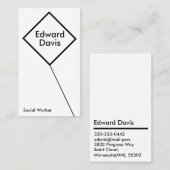 Minimale vierkante ballon visitekaartje (Voorkant / Achterkant)