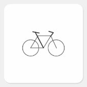 Minimale vierkante fietssticker voor fietsliefhebb sticker (Voorkant)