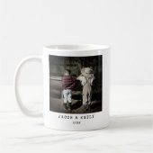 Minimale Vintage één foto gepersonaliseerde kerst Koffiemok (Links)