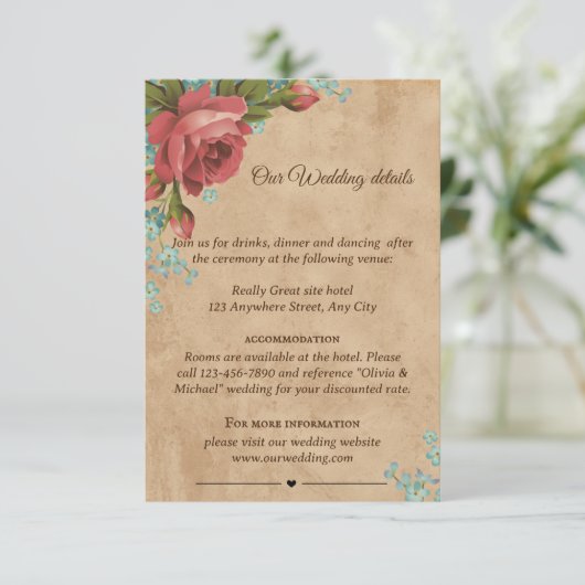 Minimale Vintage Papierambacht Envelopkaart Informatiekaartje (Staand voorkant)