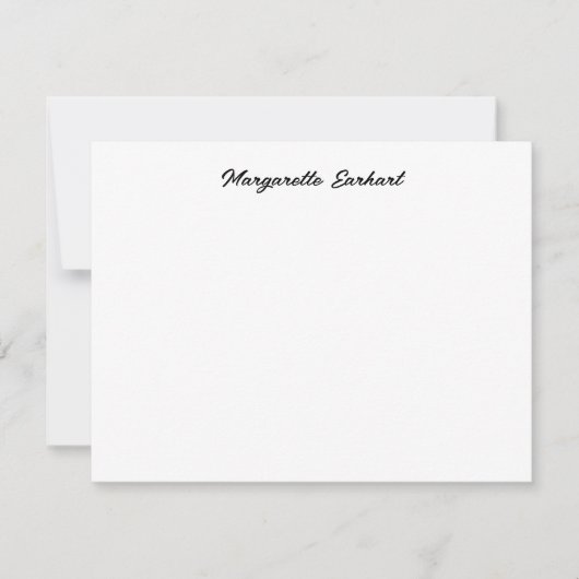 Minimale Vintage Retro Script Notitiekaartje (Voorkant)