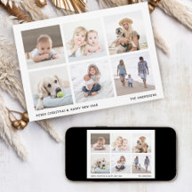 Minimale Vintage Typografie Kerst Foto Collage