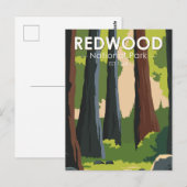 Minimale Vintage van het nationale park van Redwoo Briefkaart (Voorkant / Achterkant)