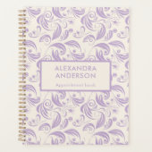 Minimale violette botanische wervelingen bladeren  planner (Voorkant)