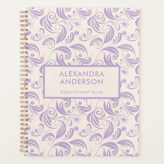 Minimale violette botanische wervelingen bladeren planner (Voorkant)