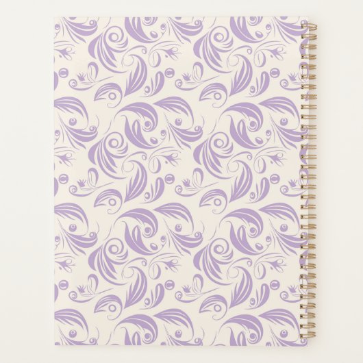 Minimale violette botanische wervelingen bladeren planner (Achterkant)