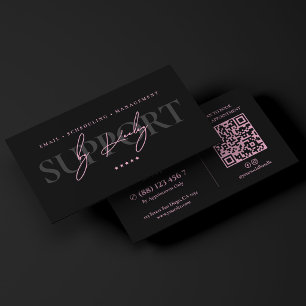 Minimale virtuele assistent Roze Zwart Directeur Visitekaartje