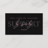 Minimale virtuele assistent Roze Zwart Executive Visitekaartje (Voorkant)