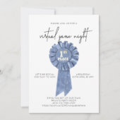 Minimale virtuele game nachtblauw lint kaart (Voorkant)