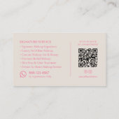 Minimale Visagist Roze Zand Script Visitekaartje (Achterkant)