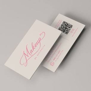 Minimale Visagist Roze Zand Script Visitekaartje