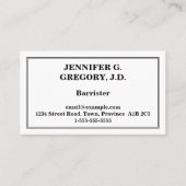 Minimale Visitekaartje van Barrister (Voorkant)
