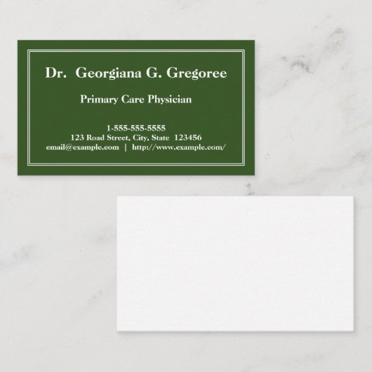 Minimale Visitekaartje van de eerste zorgverlener (Voorkant / Achterkant)