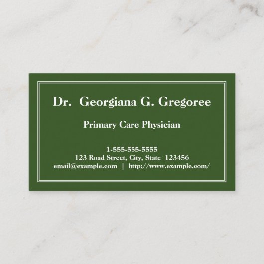 Minimale Visitekaartje van de eerste zorgverlener (Voorkant)