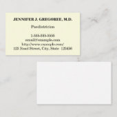 Minimale Visitekaartje voor kinderartsen (Voorkant / Achterkant)